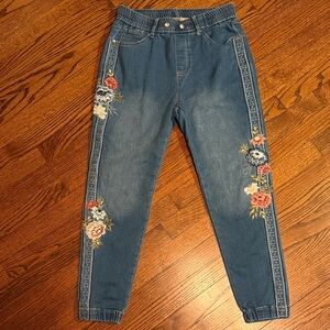 DRIFTWOOD Blue Jean Jogger with Floral Embroidery